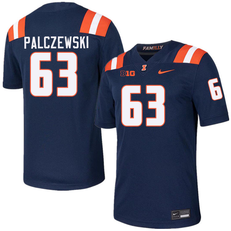 #63 Alex Palczewski Illinois Fighting Illini Football Jersey,Uniforms-Navy